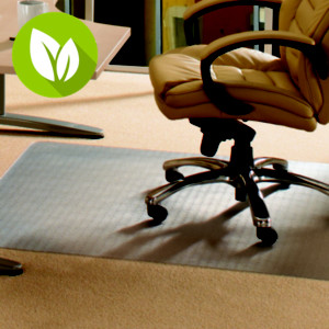 ECOTEX EvolutionMat Alfombrilla protectora para sillas, rectangular, 900 mm x 1200 mm, polímero reforzado, 50 % de material reciclado, alfombras, transparente