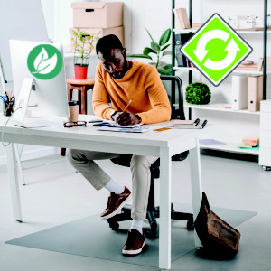 ECOTEX Tapis protège-sol EvolutionMat pour sols durs 90 x 120 cm polymères renforcés, 50% de matériaux recyclés - Transparent