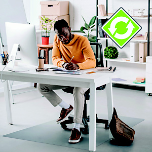 ECOTEX Tapis protège-sol EvolutionMat pour sols durs, rectangulaire, 1200 mm x 90 mm, polymères renforcés, 50% de matériaux recyclés - Transparent ECOTEX Tapis protège-sol EvolutionMat pour sols durs, rectangulaire, 1200 mm x 90 mm, polymères renforcés, 50% de matériaux recyclés - Transparent