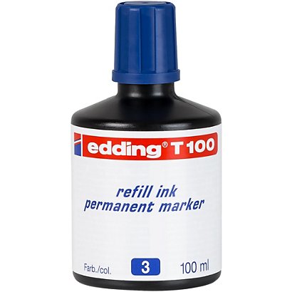 edding T-100 Tinta de recambio para marcador permanente, 100 ml, azul