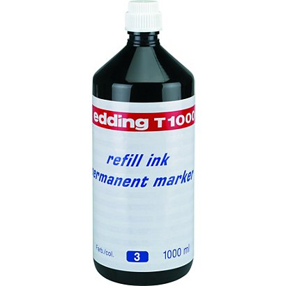 edding T-1000 Tinta de recarga para rotulador permanente, 1000 ml, azul