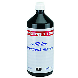 edding T-1000 Tinta de recarga para rotulador permanente, 1000 ml, negro