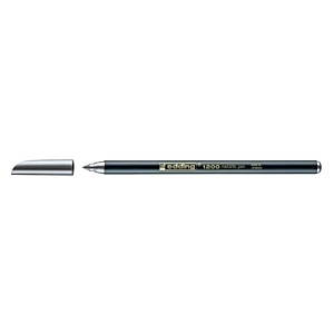 edding 1200 Metallic, Rotulador de punta de fibra, punta fina, cuerpo negro, color plata edding 1200 Metallic, Rotulador de punta de fibra, punta fina, cuerpo negro, color plata