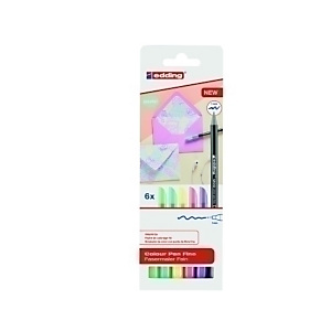 edding 1200 Metallic, Rotulador de punta de fibra, punta fina, cuerpo negro, estuche de 6, colores surtidos pastel edding 1200 Metallic, Rotulador de punta de fibra, punta fina, cuerpo negro, estuche de 6, colores surtidos pastel