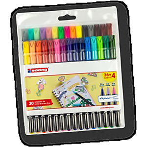 edding 1200 Pack Ahorro 26 + 4 GRATIS Rotulador de punta de fibra, punta redonda de 3 mm, cuerpo negro, 20 básicos + 6 pastel + 4 neón, colores surtidos edding 1200 Pack Ahorro 26 + 4 GRATIS Rotulador de punta de fibra, punta redonda de 3 mm, cuerpo negro, 20 básicos + 6 pastel + 4 neón, colores surtidos