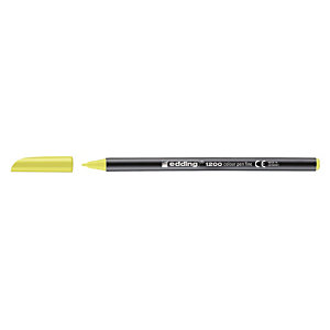 edding 1200, Rotulador de punta de fibra, punta fina, cuerpo negro, tinta amarillo neón