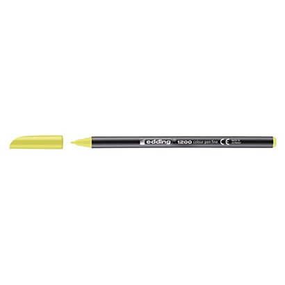 edding 1200, Rotulador de punta de fibra, punta fina, cuerpo negro, tinta  amarillo neón - Rotuladores de punta de fibra Kalamazoo