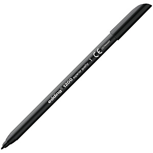 edding 1200, Rotulador de punta de fibra, punta fina, cuerpo negro, tinta negra edding 1200, Rotulador de punta de fibra, punta fina, cuerpo negro, tinta negra