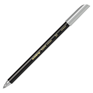 edding 1200, Rotulador de punta de fibra, punta fina, cuerpo negro, tinta plateada edding 1200, Rotulador de punta de fibra, punta fina, cuerpo negro, tinta plateada