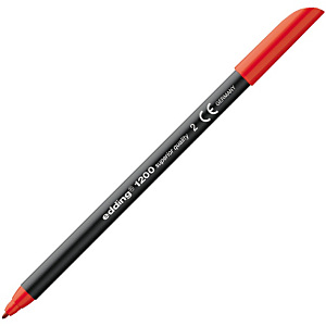 edding 1200, Rotulador de punta de fibra, punta fina, cuerpo negro, tinta roja edding 1200, Rotulador de punta de fibra, punta fina, cuerpo negro, tinta roja