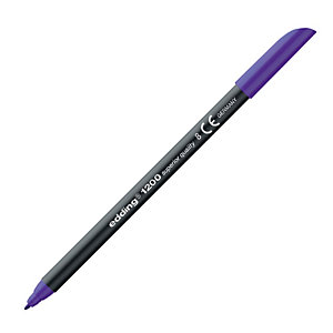 edding 1200, Rotulador de punta de fibra, punta fina, cuerpo negro, tinta violeta