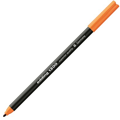 edding 1300, Rotulador de punta de fibra, punta ancha, cuerpo negro, tinta naranja
