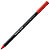 edding 1300, Rotulador de punta de fibra, punta ancha, cuerpo negro, tinta roja - 1