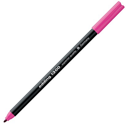 edding 1300, Rotulador de punta de fibra, punta ancha, cuerpo negro, tinta rosa