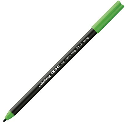 edding 1300, Rotulador de punta de fibra, punta ancha, cuerpo negro, tinta verde