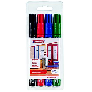 edding 2000 C, Marcatore permanente, Punta tonda, 1,5 mm - 3 mm, Assortiti (confezione 4 pezzi) edding 2000 C, Marcatore permanente, Punta tonda, 1,5 mm - 3 mm, Assortiti (confezione 4 pezzi)
