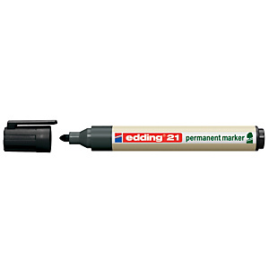 edding 21 EcoLine Marcador permanente, punta ojival, 3 mm, Negro edding 21 EcoLine Marcador permanente, punta ojival, 3 mm, Negro