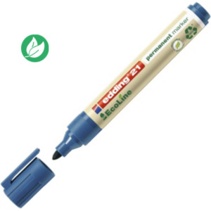 edding 21 EcoLine Marqueur permanent - 90% de plastique recyclé - pointe ogive 1,5 - 3 mm bleu