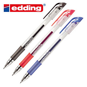 edding 2185 Crystaljelly Penna gel Stick, Punta fine da 0,7 mm, Fusto traslucido con grip, Inchiostro in colori assortiti: nero, blu, rosso (confezione 3 pezzi) edding 2185 Crystaljelly Penna gel Stick, Punta fine da 0,7 mm, Fusto traslucido con grip, Inchiostro in colori assortiti: nero, blu, rosso (confezione 3 pezzi)