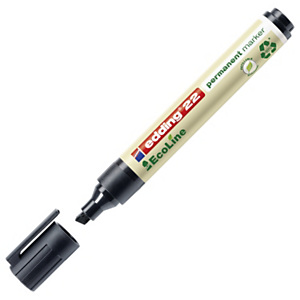 edding 22 Ecoline, Marcatore permanente, Punta a scalpello, 1 mm - 5 mm, Nero edding 22 Ecoline, Marcatore permanente, Punta a scalpello, 1 mm - 5 mm, Nero