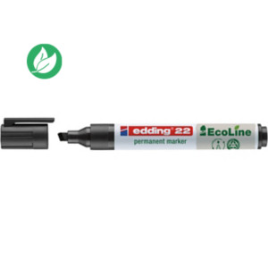 edding 22 EcoLine Marqueur permanent - 90% de plastique recyclé - pointe biseautée 5 mm noir edding 22 EcoLine Marqueur permanent - 90% de plastique recyclé - pointe biseautée 5 mm noir
