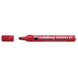 edding 2200 C Marcatore permanente, Punta a scalpello 1 - 5 mm, Rosso edding 2200 C Marcatore permanente, Punta a scalpello 1 - 5 mm, Rosso