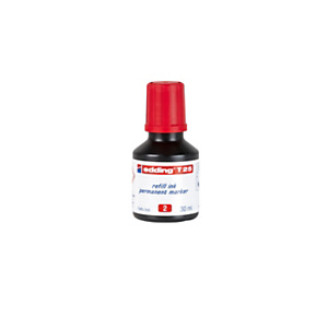 edding T-25 Tinta de recambio para rotulador permanente, 30 ml, rojo