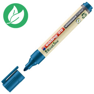 edding 28 EcoLine Marqueur effaçable tableau blanc - 90% de plastique recyclé - pointe ogive 1,5 - 3 mm bleu