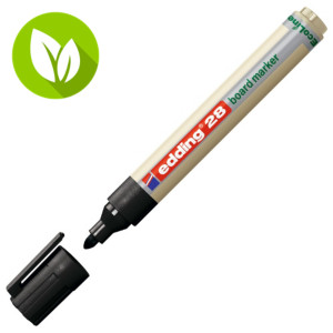 edding 28 EcoLine Rotulador de punta redonda para pizarra blanca, ancho de línea de 1,5-3 mm, negro