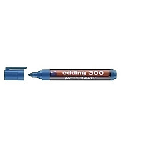 edding 300 Marcador permanente, punta ojival, 1,5-3 mm, Azul claro