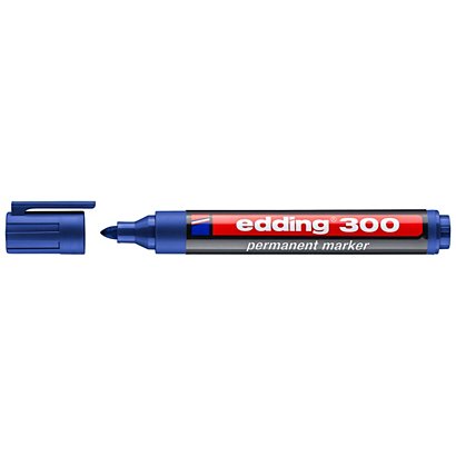 edding 300 Marcador permanente, punta ojival, 1,5-3 mm, azul - 1