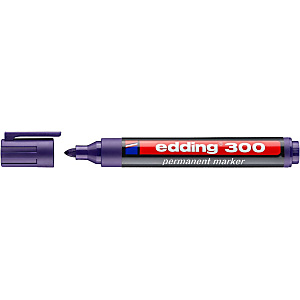 edding 300 Rotulador permanente, punta ojival, ancho línea de 1,5 a 3 mm, violeta