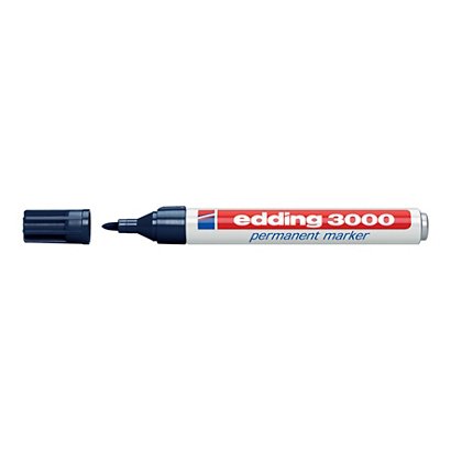 edding 3000 Marcador permanente, punta ojival mediana, 1,5-3 mm, azul acero