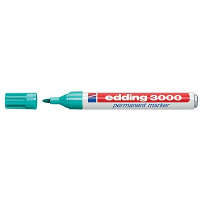 edding 3000 Marcador permanente, punta ojival mediana, 1,5-3 mm, azul turquesa