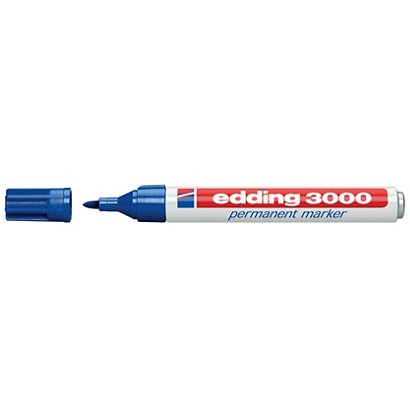 edding 3000 Marcador permanente, punta ojival mediana, 1,5-3 mm, azul - 1