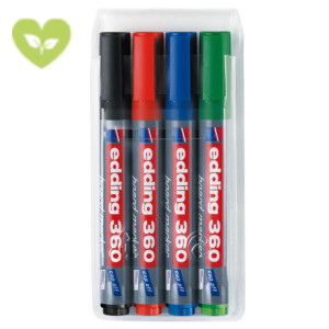 edding 360 Marcatore per lavagna Punta tonda 1,5 - 3 mm Colori assortiti Confezione da 4 pezzi (confezione 4 pezzi) edding 360 Marcatore per lavagna Punta tonda 1,5 - 3 mm Colori assortiti Confezione da 4 pezzi (confezione 4 pezzi)