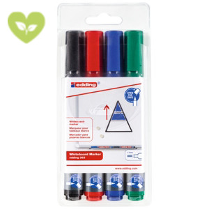 edding 363 Marcatore per lavagna Punta a scalpello 1 - 5 mm Colori assortiti Confezione da 4 pezzi edding 363 Marcatore per lavagna Punta a scalpello 1 - 5 mm Colori assortiti Confezione da 4 pezzi