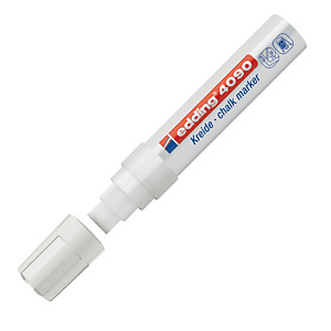 edding 4090 Marcatore a gesso liquido Punta a scalpello 4 - 15 mm Bianco