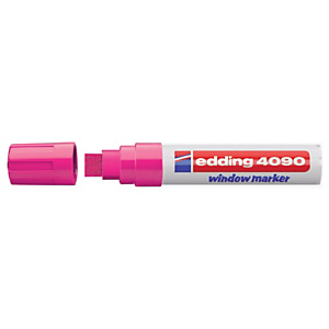 edding 4090 Rotulador de tiza, punta biselada, 4-15 mm, rosa neón edding 4090 Rotulador de tiza, punta biselada, 4-15 mm, rosa neón