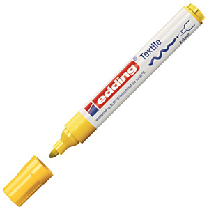 edding 4500, Rotulador para tela, punta mediana, ancho línea 2 a 3 mm, amarillo neón edding 4500, Rotulador para tela, punta mediana, ancho línea 2 a 3 mm, amarillo neón