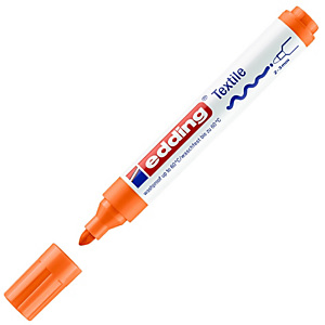 edding 4500, Rotulador para tela, punta mediana, ancho línea 2 a 3 mm, naranja edding 4500, Rotulador para tela, punta mediana, ancho línea 2 a 3 mm, naranja