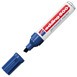 edding 500 Marcador permanente, punta biselada, 2-7 mm, azul