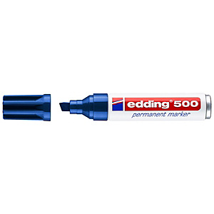 edding 500 Marcador permanente, punta biselada, 2-7 mm, azul edding 500 Marcador permanente, punta biselada, 2-7 mm, azul