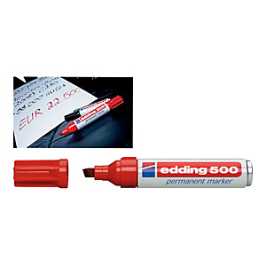 edding 500 Marcador permanente, punta biselada, 2-7 mm, rojo edding 500 Marcador permanente, punta biselada, 2-7 mm, rojo