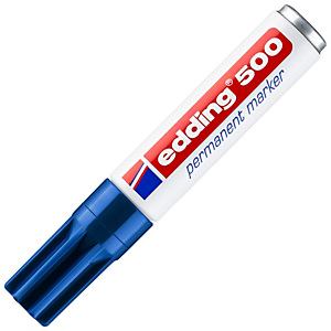 edding 500, Marcatore permanente, Punta a scalpello, 2 mm - 7 mm, Blu edding 500, Marcatore permanente, Punta a scalpello, 2 mm - 7 mm, Blu