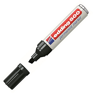 edding 500, Marcatore permanente, Punta a scalpello, 2 mm - 7 mm, Nero edding 500, Marcatore permanente, Punta a scalpello, 2 mm - 7 mm, Nero