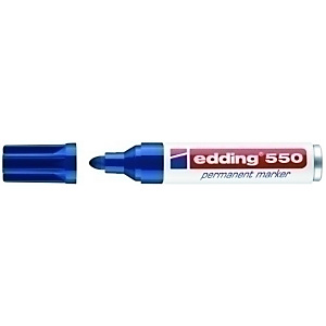 edding 550 Marcador permanente, punta ojival, 3-4 mm, azul