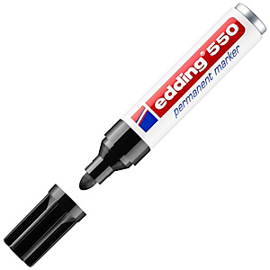 edding 550, Marcatore permanente, Punta tonda, 3 mm - 4 mm, Nero edding 550, Marcatore permanente, Punta tonda, 3 mm - 4 mm, Nero