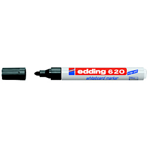 edding 620 Rotulador para pizarra blanca, punta mediana ojival, trazo de 1,5 a 3 mm, negro edding 620 Rotulador para pizarra blanca, punta mediana ojival, trazo de 1,5 a 3 mm, negro