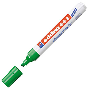 edding 663, Rotulador de pizarra blanca no permanente, punta biselada, ancho de línea de 1 a 5 mm, verde edding 663, Rotulador de pizarra blanca no permanente, punta biselada, ancho de línea de 1 a 5 mm, verde